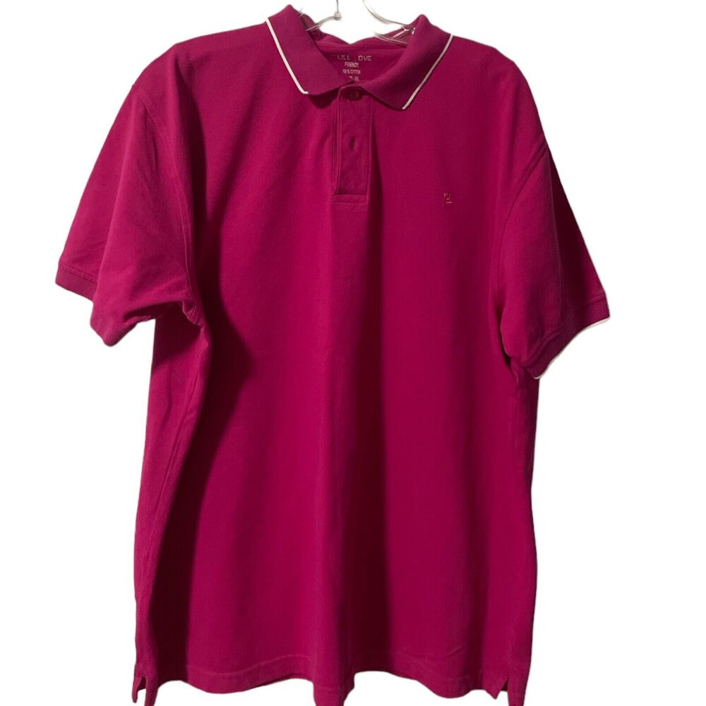PULL LOVE Pink unisex Polo Shirt, Cotton Pique SZ/ 3XL